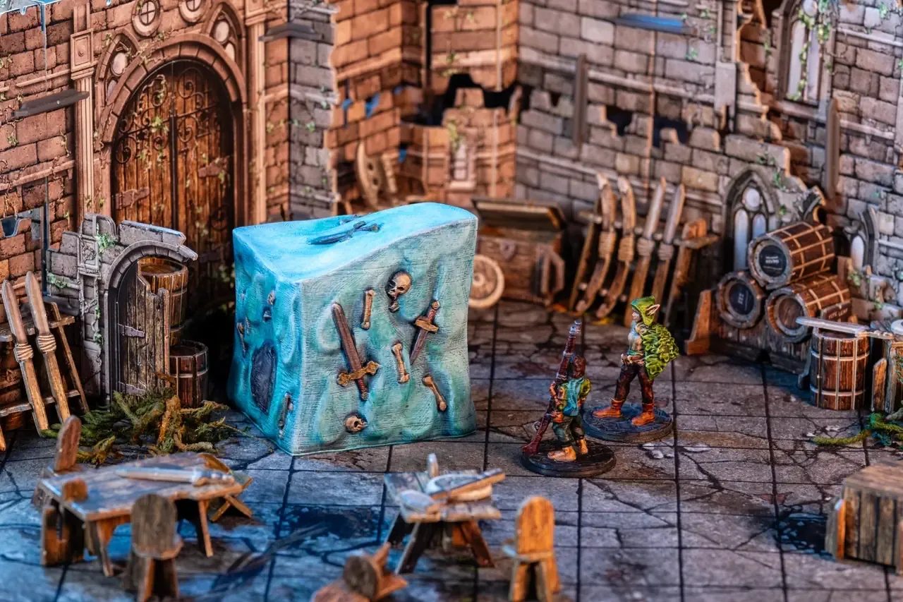 Harol and Variel encountering a Gelatinous Cube
