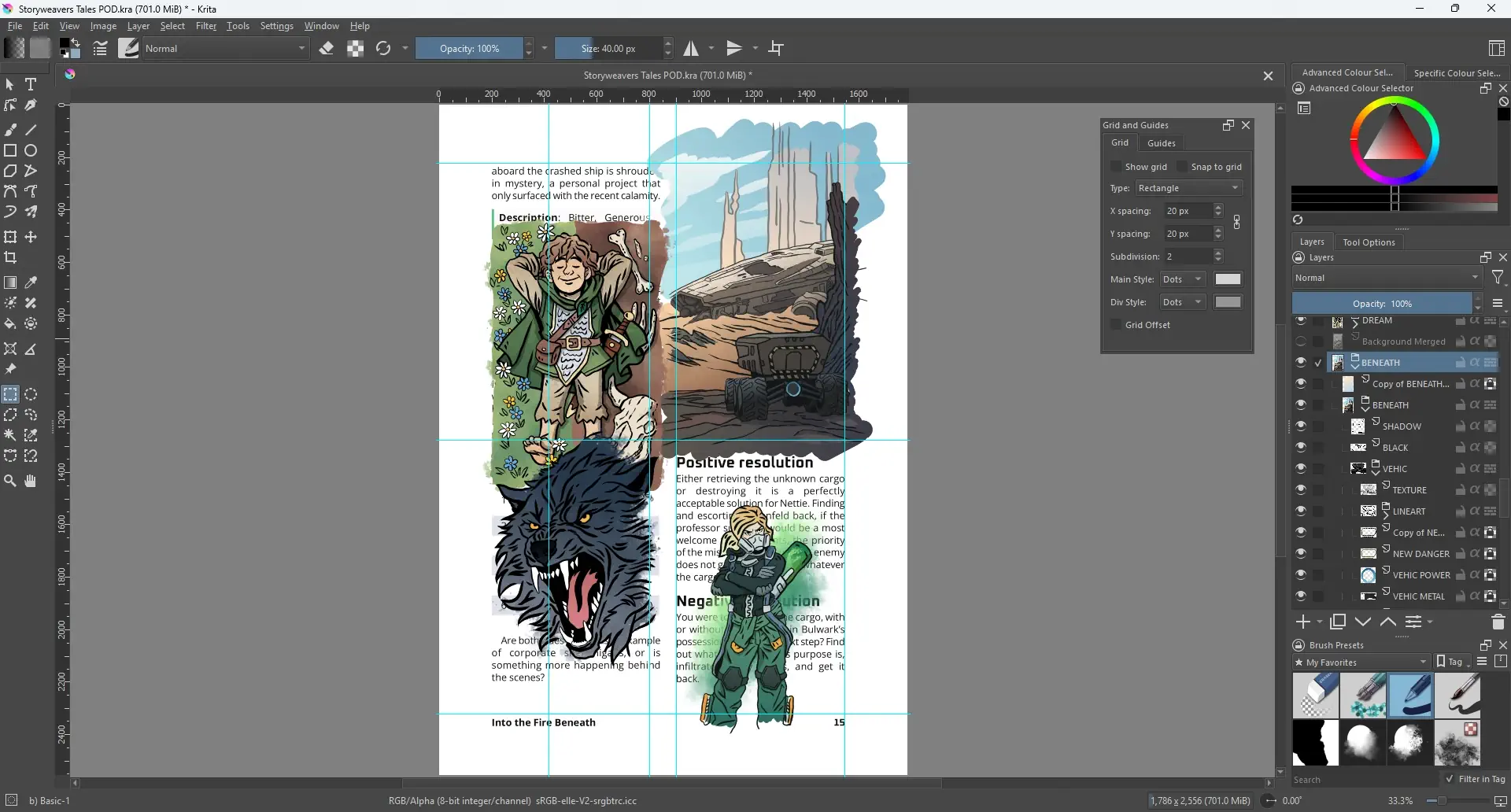 Krita, images in progress