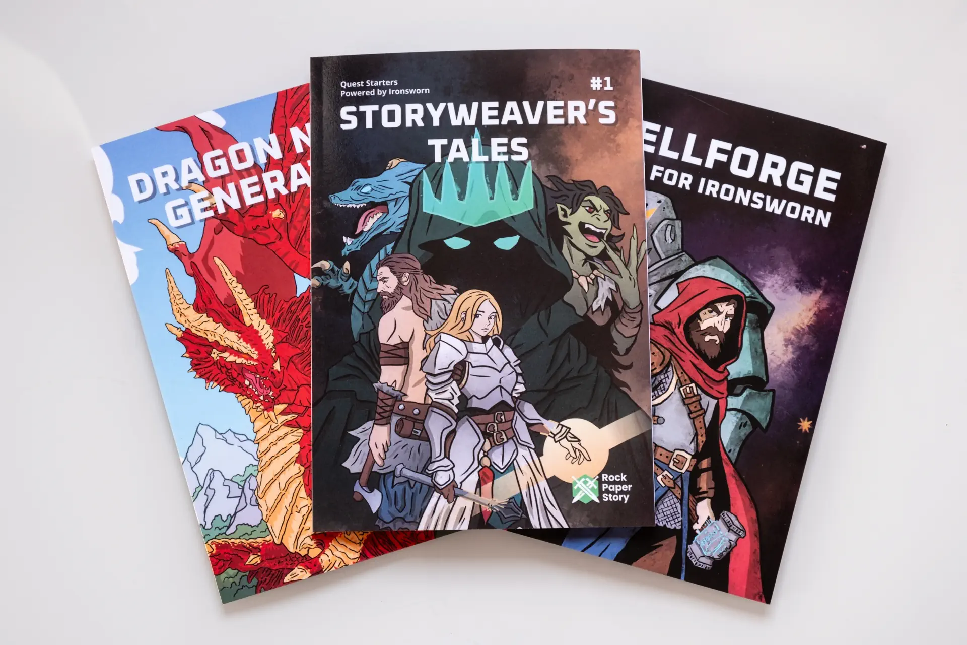 Rock Paper Story books on the table