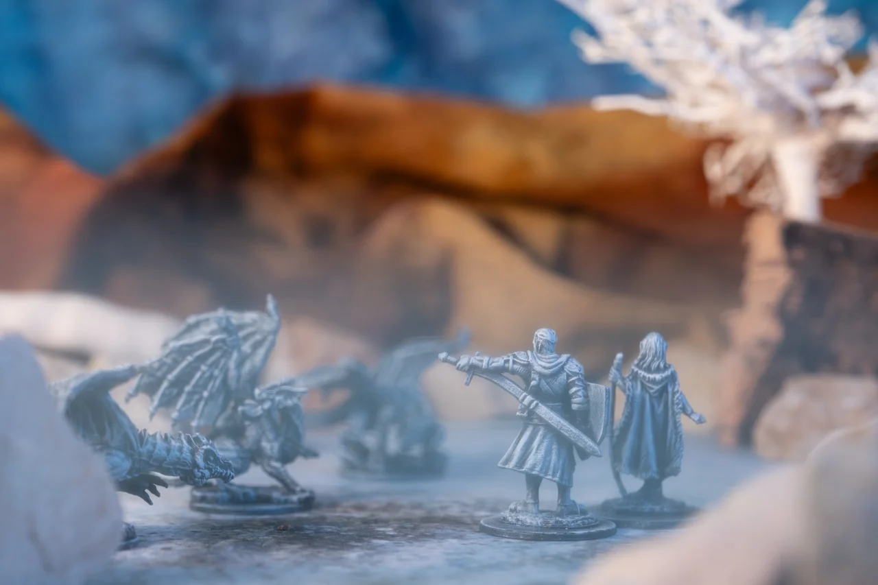 Besker and Nellandra fighting with Fume Drakes in hot springs