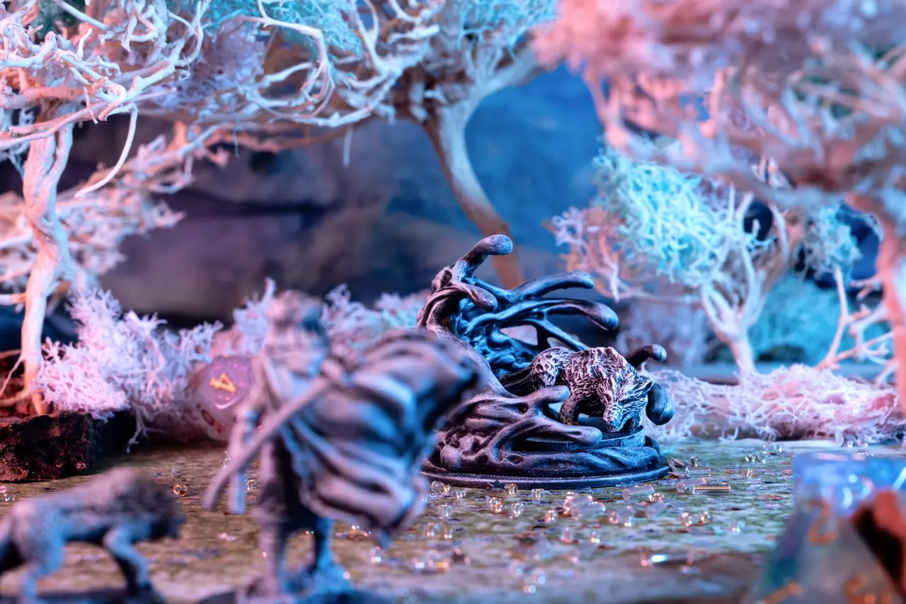 Kanno dispelling a curse in the spirit world